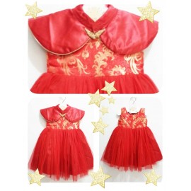 Dress Mardi Amber Goldie Red 2in1 Girl Impor