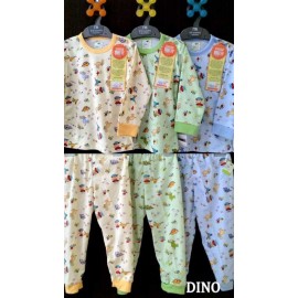 Setelan Kancing Pundak Panjang + Celana Panjang Dino Velvet Junior