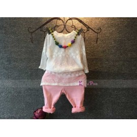 Setelan KoreaPink Lace Knitted