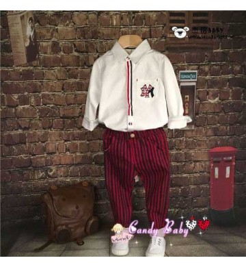 CandyBaby White Top set Red Pant