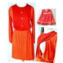 Baju Menyusui Nursing Top Orange Button + Baju Anak