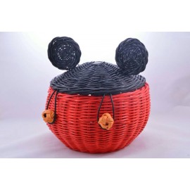 Mickey Minnie Rattan Basket