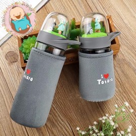 Botol Minum Totoro Garden Kaca + Cover