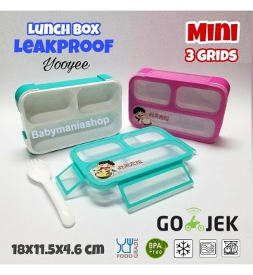Lunch Box Yooyee Grid Leak Proof 3 Sekat 606