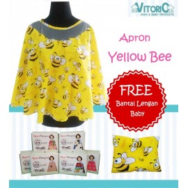 Apron Menyusui Jaring Vitorio Yellow Bee + Bantal Peyang Lengan Bayi