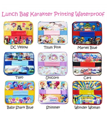 Lunch Bag Tas Makan Bekal Karakter Printing Waterproof
