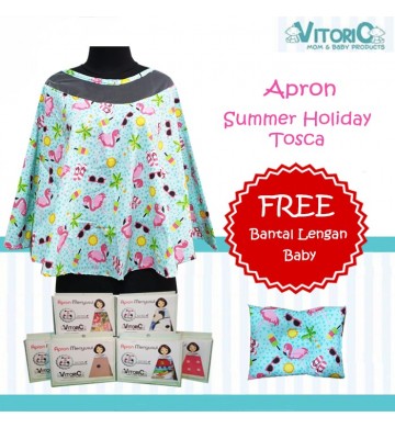 Apron Menyusui Jaring Vitorio Princess + Bantal Peyang Lengan Bayi