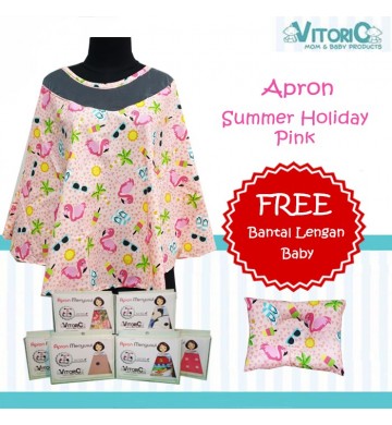 Apron Menyusui Jaring Vitorio Princess + Bantal Peyang Lengan Bayi