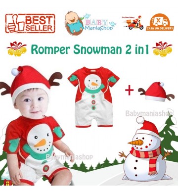 Romper Snowman 2in1