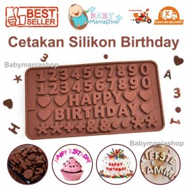Cetakan Silikon Cokelat Happy Birthday