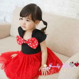 Dress CandyBaby Red Polka Ribbon Girl