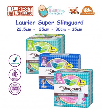 Laurier Super Slim Guard Pembalut 22.5cm 25cm 30cm Menstrual Pad