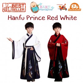 Baju Negara China Prince Hanfu Red White