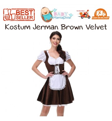 Kostum Baju Negara Jerman Brown Velvet Wanita Dewasa