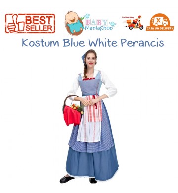 Kostum Blue White Perancis Dewasa