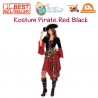 Kostum Pirate Red Black Skull Wanita Dewasa